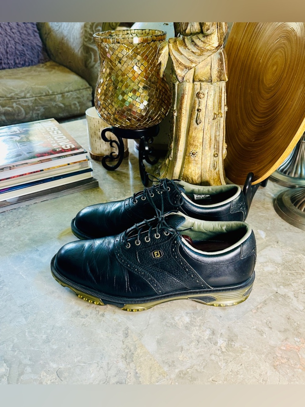 FootJoy DryJoys Tour Golf 53746 Shoes Black FJ Mens Size 9.5M